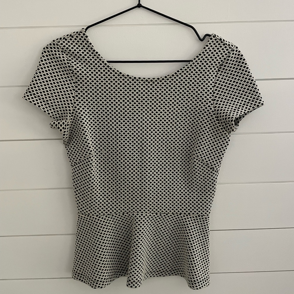 Banana Republic Black and White Patterned Blouse